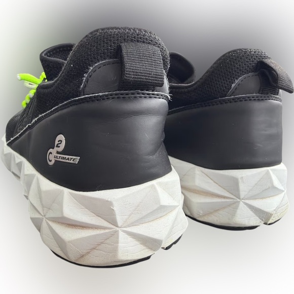 Emporio Armani EA7 Black and Neon Green Sneakers - Picture 2 of 3